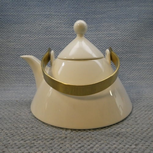 Arabia Harlekin teekannu valkoinen