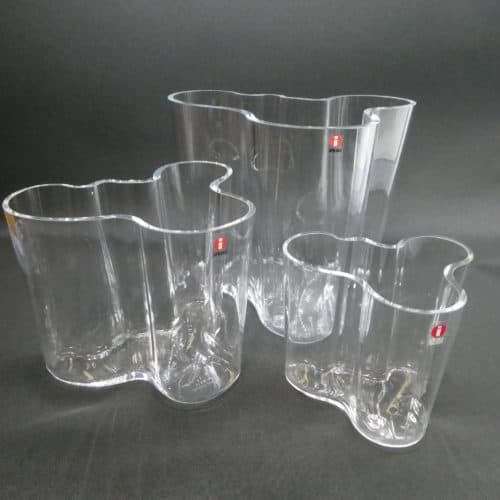 Iittala Aalto maljakko kirkas 95 mm, 120 mm, 160 mm Alvar Aalto.