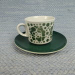 Arabia Ruusu kahvikuppi vihreä BR-malli