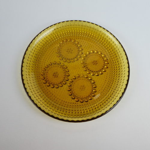 Riihimäen lasi Grapponia lautanen 22,5 cm amber