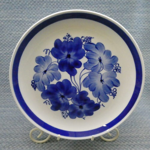Arabia Lautanen sinisiä kukkia käsinmaalattu 50-luku