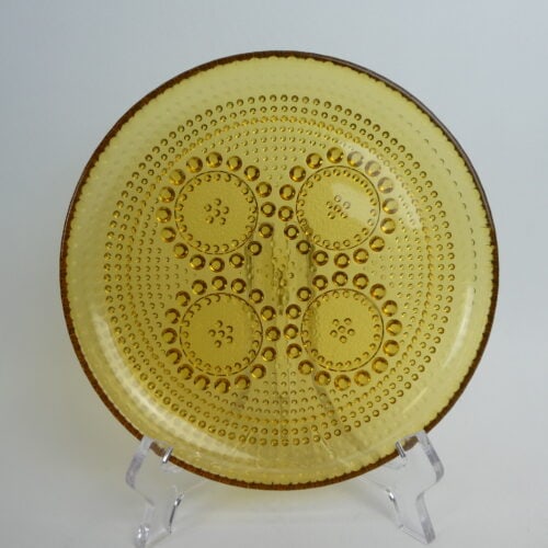 Riihimäen lasi Grapponia lautanen 170 mm amber Nanny Still.