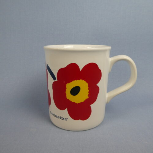 Marimekko Unikko muki punainen vanha.
