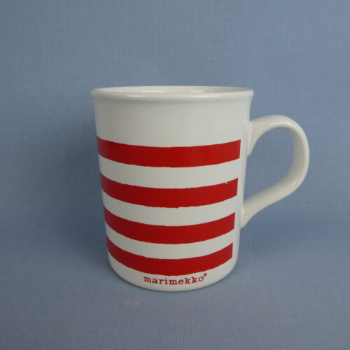 Marimekko Tasaraita muki punainen vintage.